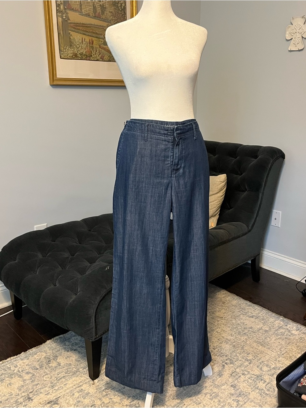 Banana Republic Wide-Leg Lightweight Indigo Jeans